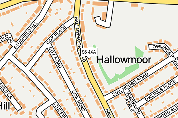 S6 4XA map - OS OpenMap – Local (Ordnance Survey)