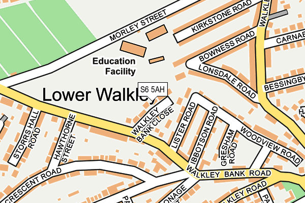 S6 5AH map - OS OpenMap – Local (Ordnance Survey)