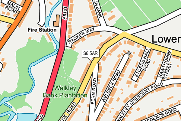 S6 5AR map - OS OpenMap – Local (Ordnance Survey)