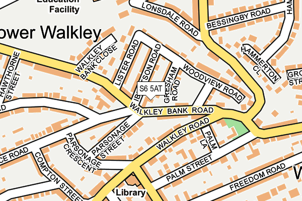 S6 5AT map - OS OpenMap – Local (Ordnance Survey)