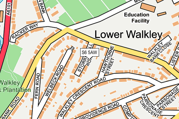 S6 5AW map - OS OpenMap – Local (Ordnance Survey)