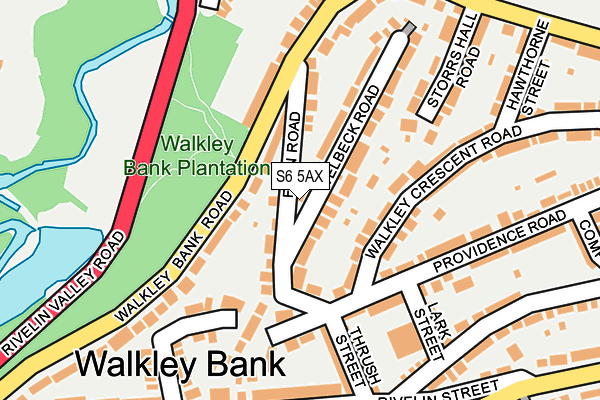 S6 5AX map - OS OpenMap – Local (Ordnance Survey)