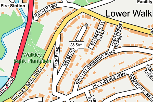 S6 5AY map - OS OpenMap – Local (Ordnance Survey)