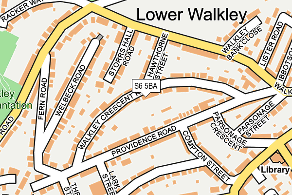 S6 5BA map - OS OpenMap – Local (Ordnance Survey)