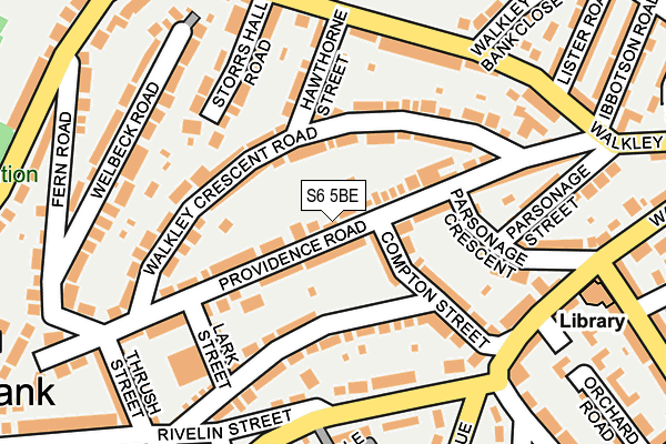 S6 5BE map - OS OpenMap – Local (Ordnance Survey)