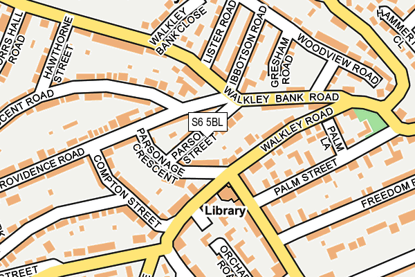 S6 5BL map - OS OpenMap – Local (Ordnance Survey)