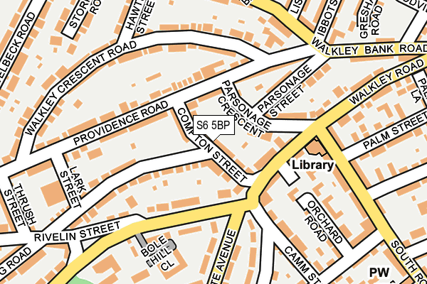 S6 5BP map - OS OpenMap – Local (Ordnance Survey)