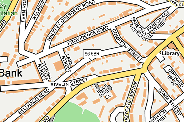 S6 5BR map - OS OpenMap – Local (Ordnance Survey)