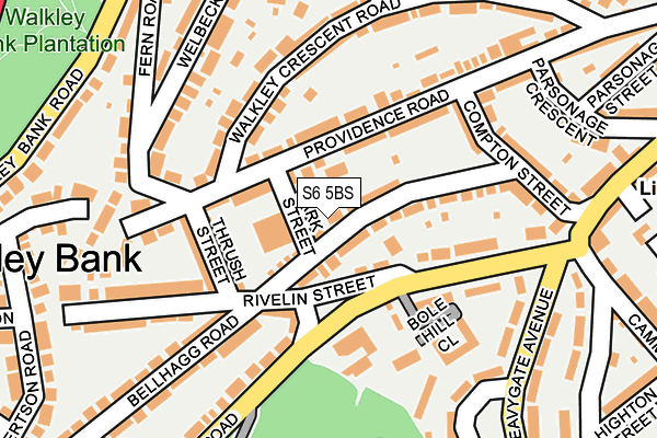 S6 5BS map - OS OpenMap – Local (Ordnance Survey)