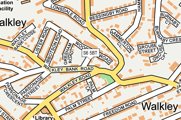 S6 5BT map - OS OpenMap – Local (Ordnance Survey)