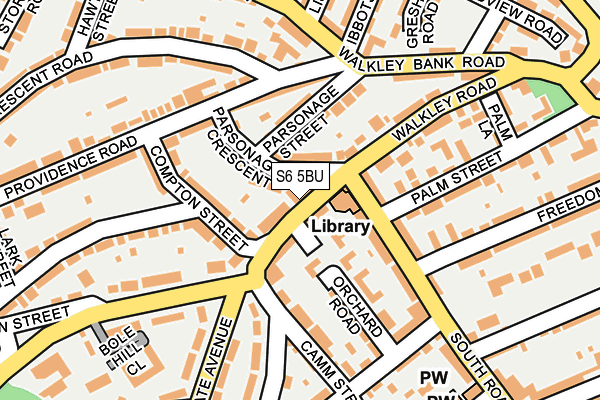 S6 5BU map - OS OpenMap – Local (Ordnance Survey)