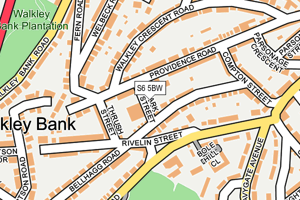 S6 5BW map - OS OpenMap – Local (Ordnance Survey)