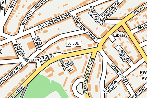 S6 5DD map - OS OpenMap – Local (Ordnance Survey)