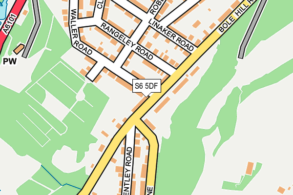 S6 5DF map - OS OpenMap – Local (Ordnance Survey)