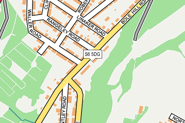 S6 5DG map - OS OpenMap – Local (Ordnance Survey)
