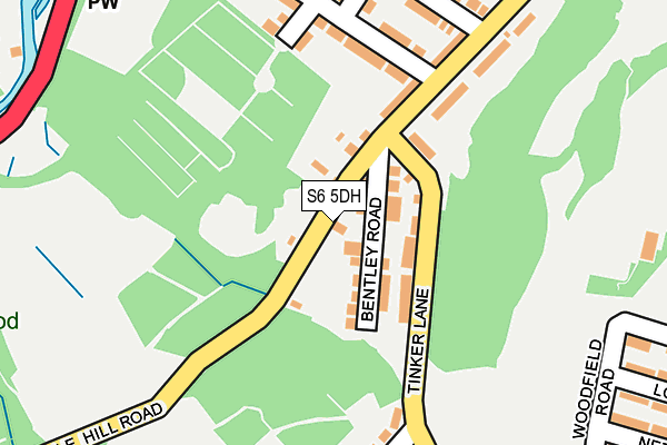 S6 5DH map - OS OpenMap – Local (Ordnance Survey)