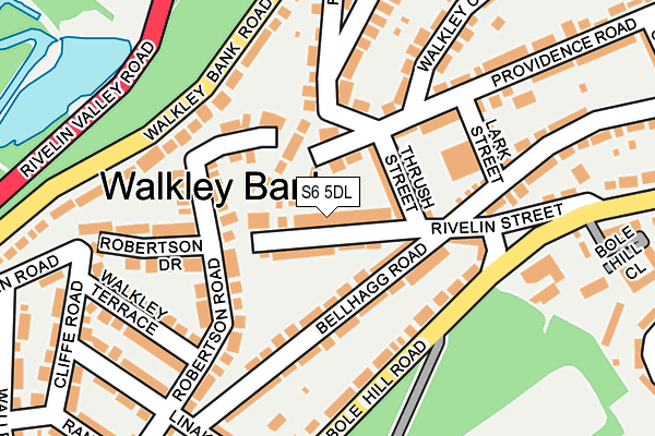 S6 5DL map - OS OpenMap – Local (Ordnance Survey)