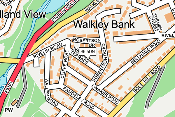 S6 5DN map - OS OpenMap – Local (Ordnance Survey)