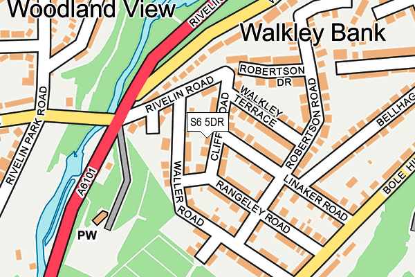 S6 5DR map - OS OpenMap – Local (Ordnance Survey)