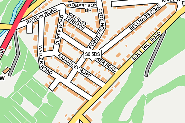 S6 5DS map - OS OpenMap – Local (Ordnance Survey)