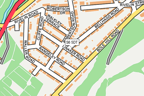S6 5DT map - OS OpenMap – Local (Ordnance Survey)