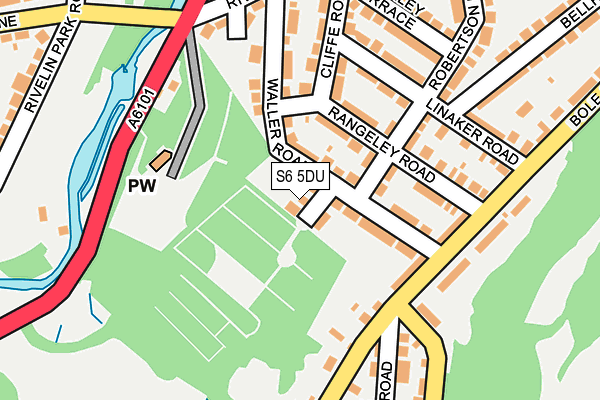 S6 5DU map - OS OpenMap – Local (Ordnance Survey)