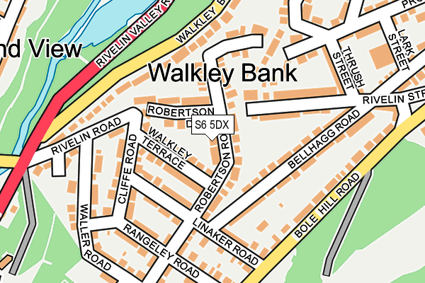 S6 5DX map - OS OpenMap – Local (Ordnance Survey)