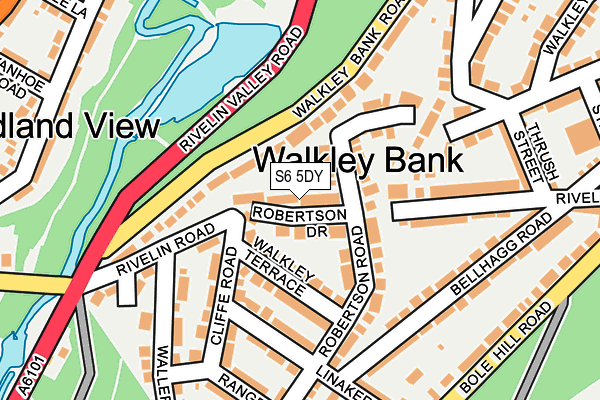 S6 5DY map - OS OpenMap – Local (Ordnance Survey)
