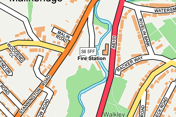 S6 5FF map - OS OpenMap – Local (Ordnance Survey)