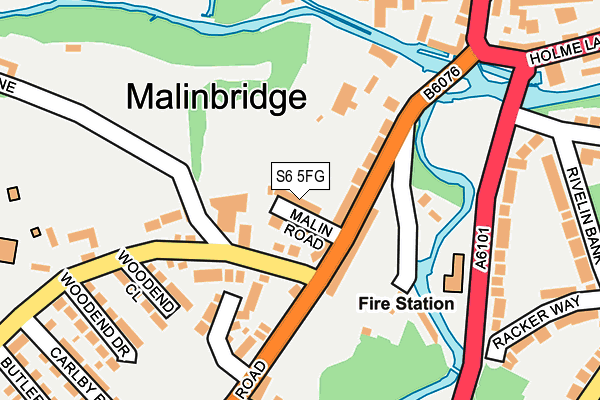 S6 5FG map - OS OpenMap – Local (Ordnance Survey)