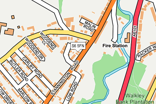 S6 5FN map - OS OpenMap – Local (Ordnance Survey)