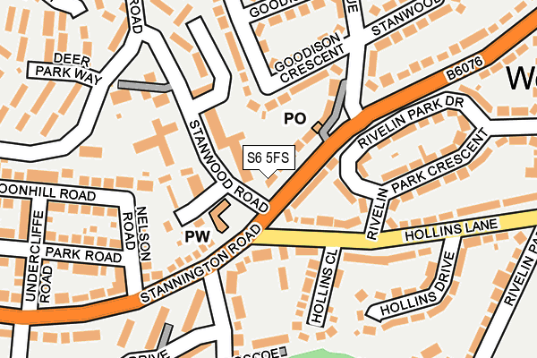 S6 5FS map - OS OpenMap – Local (Ordnance Survey)