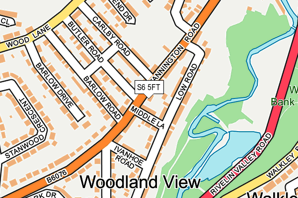 S6 5FT map - OS OpenMap – Local (Ordnance Survey)