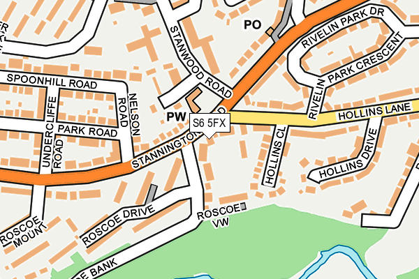 S6 5FX map - OS OpenMap – Local (Ordnance Survey)