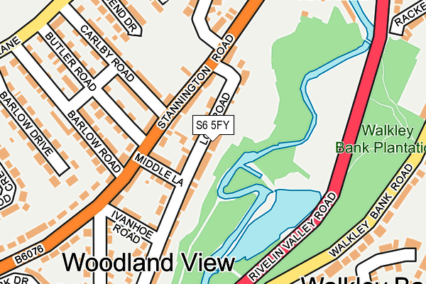 S6 5FY map - OS OpenMap – Local (Ordnance Survey)