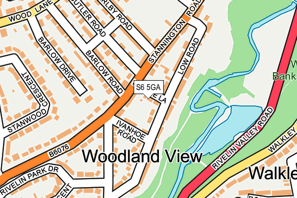 S6 5GA map - OS OpenMap – Local (Ordnance Survey)