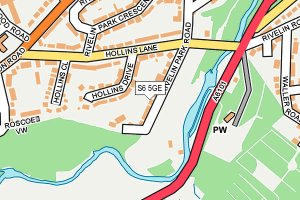 S6 5GE map - OS OpenMap – Local (Ordnance Survey)