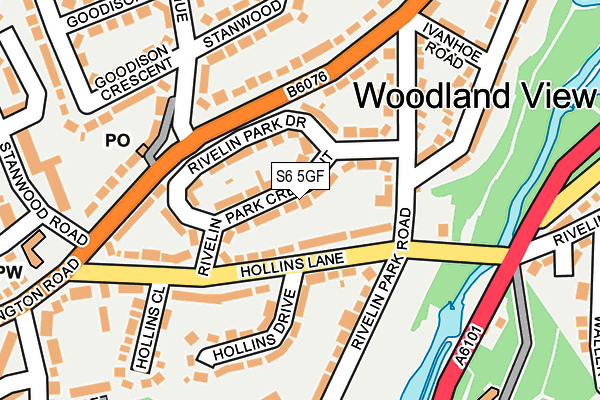 S6 5GF map - OS OpenMap – Local (Ordnance Survey)