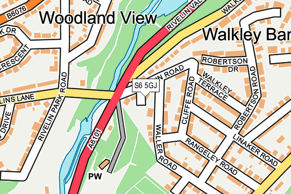 S6 5GJ map - OS OpenMap – Local (Ordnance Survey)