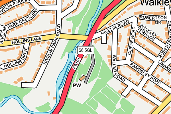 S6 5GL map - OS OpenMap – Local (Ordnance Survey)