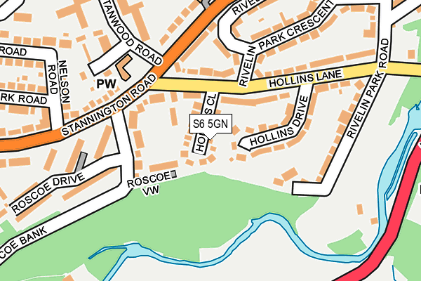 S6 5GN map - OS OpenMap – Local (Ordnance Survey)