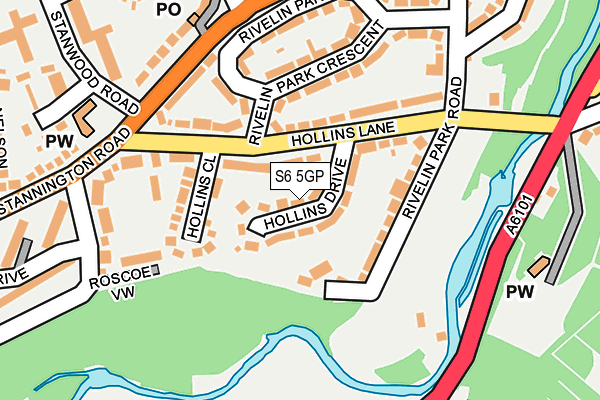 S6 5GP map - OS OpenMap – Local (Ordnance Survey)