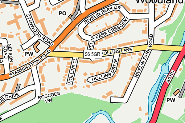 S6 5GR map - OS OpenMap – Local (Ordnance Survey)