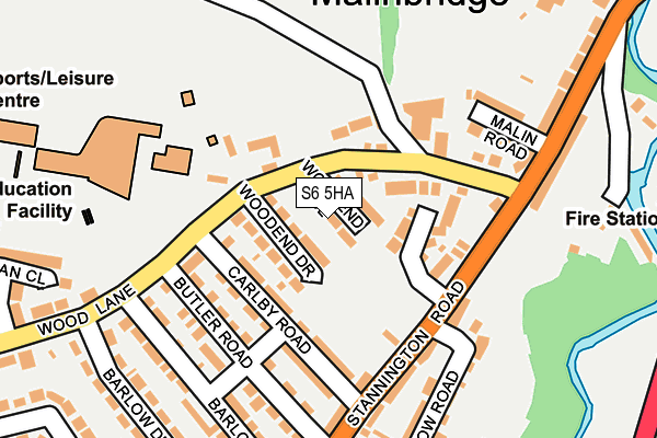 S6 5HA map - OS OpenMap – Local (Ordnance Survey)