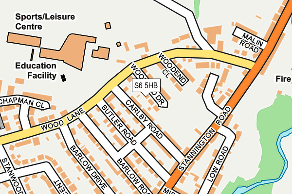 S6 5HB map - OS OpenMap – Local (Ordnance Survey)
