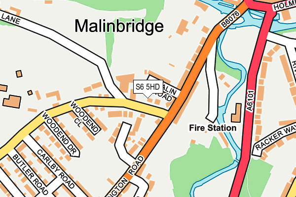 S6 5HD map - OS OpenMap – Local (Ordnance Survey)