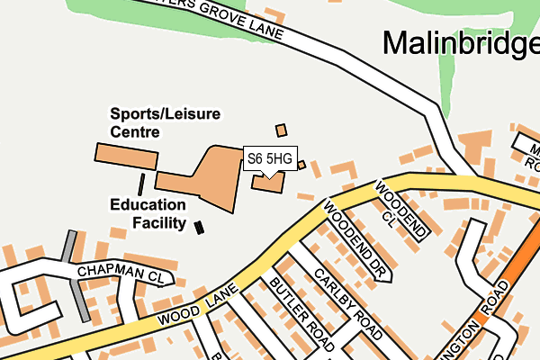 S6 5HG map - OS OpenMap – Local (Ordnance Survey)