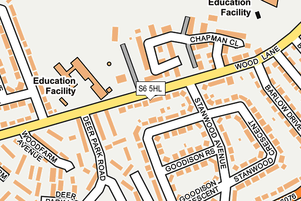 S6 5HL map - OS OpenMap – Local (Ordnance Survey)