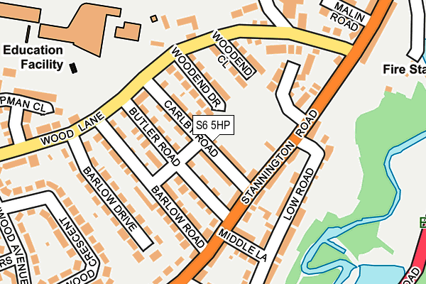 S6 5HP map - OS OpenMap – Local (Ordnance Survey)