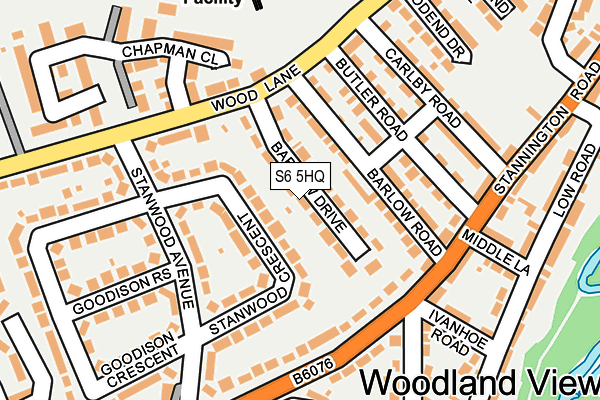 S6 5HQ map - OS OpenMap – Local (Ordnance Survey)